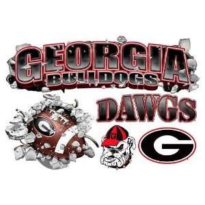  Georgia Bulldogs 2 Multi Logo Wallcrasher Wall Decal 