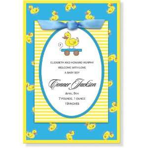 Boy Baby Shower Invitations   Hes Ducky LIl Quacker Ribbon Invitation