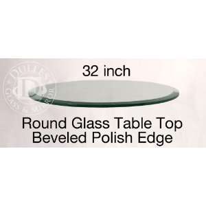  Glass Table Top 32 Round, 1/2 Thick, Beveled Edge 
