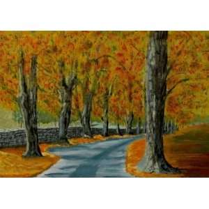  Autumn Pathway, Original Painting, Home Decor Artwork 