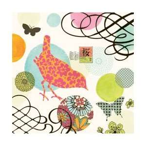    Coral Bird Postage Stamp 16 x 16 Wall Canvas