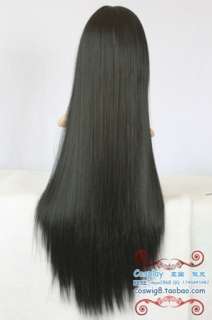 6574 COS New Long Black Straight Cosplay Party Wig 80CM  