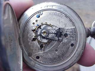Vintage 1883 Sterling Waltham Railroad Pocket Watch  