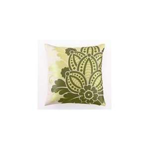  Green Waikiki Linen Embroidered Pillow