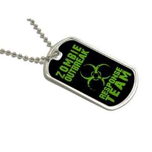  Zombie Outbreak Response Team Green   Dog Tag Keychain 