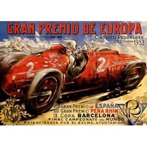 1953 GRAN PREMIO DE EUROPE CAR RACE GRAND PRIX BARCELONA SPAIN SMALL 