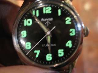   STEEL CASED HMT JARWAN TRITIUM DIALED BROADARROW MILITARY WATCH  