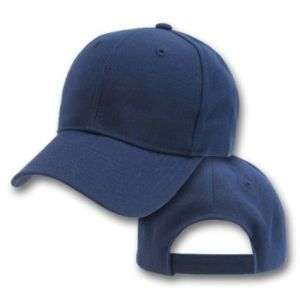 New 12 Blank Navy Blue Baseball Hat Cap Velcro Adjust  