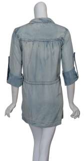 BEULAH Stone Wash Denim Tunic Dress Top SMALL 4 6 NEW  