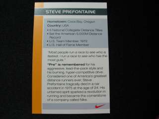 Nike Steve Prefontaine Trading Card No. 1   In protective sleeve 