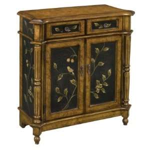  Accent Chest with 2 Doors and 2 Drawers Brown/Black 
