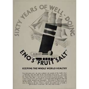  1928 Enos Fruit Salt Ship 60th E. McKnight Kauffer Ad 