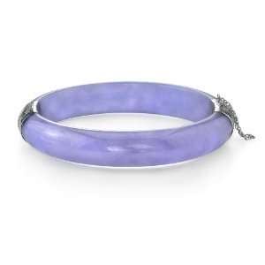  Lavender Jade Bangle with Sterling Silver Clasp Pearlzzz 
