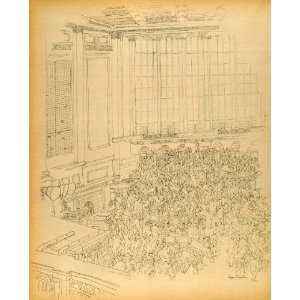 1945 Print New York Stock Exchange Eugene Karlin Wall Street Manhattan 