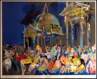 LeROY Neiman Piazza Del Poppolo Hand Signed Framed Serigraph, Rome 