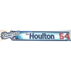  DJ Houlton #54 2007 Dodgers Game Used Locker Room Name 