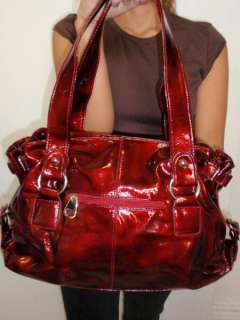 BAG dark red shiny HANDBAG DESIGNER PURSE burgandy new womens satchel 