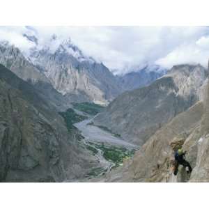  A Woman Jumaring into Camp in the Karakoram Mountains 