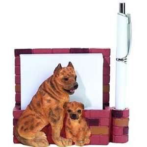  Brindle Pit Bull and Pup Magnetic Note Holder Office 