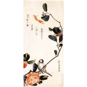 FRAMED oil paintings   Ando Hiroshige   24 x 52 inches   Camellia and 