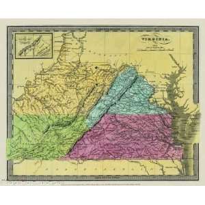  STATE OF VIRGINIA (VA) BY DAVID H. BURR 1834 MAP