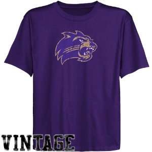 com Western Carolina Catamounts Youth Purple Distressed Logo Vintage 