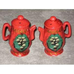 Vintage Red Teapot / Coffee Pot Porcelain 4 Inch Salt 