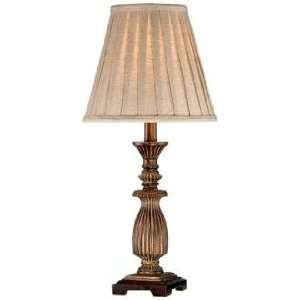    Ribbed Antique Brown with Pleat Shade Accent Lamp