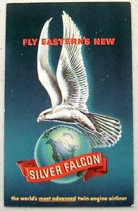 Silver Falcon EASTERN AIRLINE Globe Bird Poster Style  