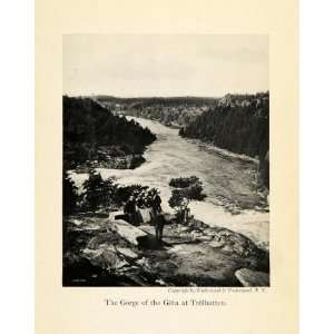  1918 Print Gorge Gota River Gota alv Falls Trollhattan 