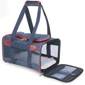   navy deluxe orginal pet cat dog carrier crate bag tote airline  
