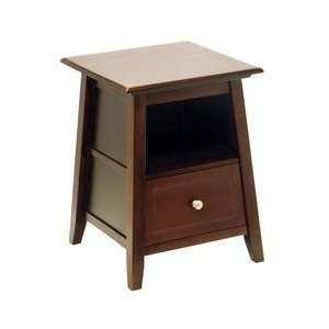  Angolo End/Night Table with Drawer and Storage Cabinet 