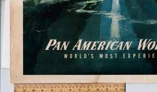 ORIGINAL Vintage Airline Travel Poster PAN AMERICAN WORLD AIRWAYS PAN 