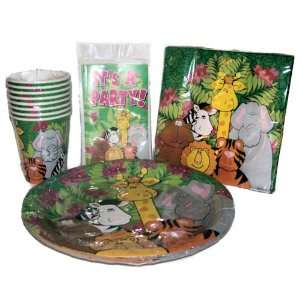    40 pc Set Zoo Animal Party Tableware and Invitations Toys & Games