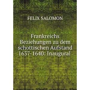   Aufstand 1637 1640 Inaugural . FELIX SALOMON  Books