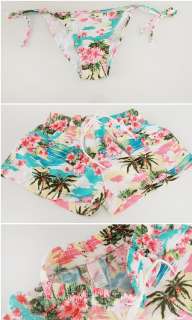 Couple item]Aloha Flower Print Bikini Swimsuit & Board Shorts SET 