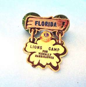 FLORIDA Lions CAMP FOR VISUALLY HANDICAPPED Pin  