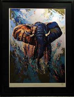 Mark King Elephant custom black framed Fine Art serigraph Artwork MAKE 