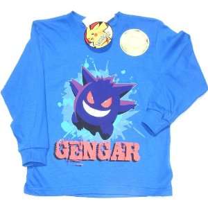  Pokemon Gengar Long Sleeve Blue T Shirt Kids Size M For 