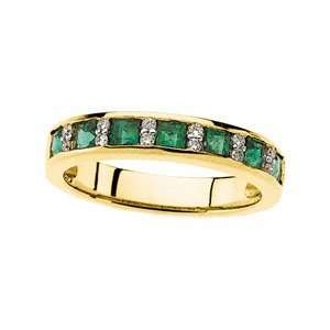   Eng. Ring Eme. Diamond Anniv. Band 1/10ct Sz 6   JewelryWeb Jewelry