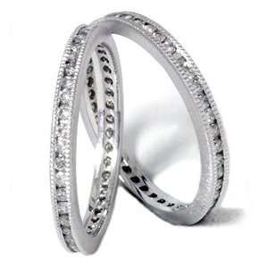 0CT Diamond Eternity Stackable Guard Ring Bridal Set Anniversary 