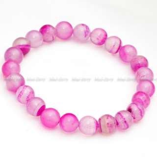 Bracelet 8mm Purple Pink Visionary CARNELIAN Agate 7  