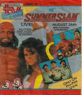 Vintage WWF SUMMER SLAM TV Guide Macho Man & Elizabeth  
