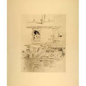  1914 Whistler Long Balcony Funeral Carnot Paris Litho 