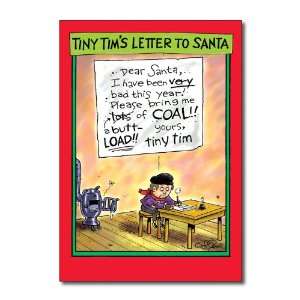 Funny Merry Christmas Card Butt Load Of Coal Humor Greeting Daniel 