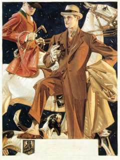   Leyendecker, Horse, Hunting Dog, Sportsmen, Vintage Clothing Advertise