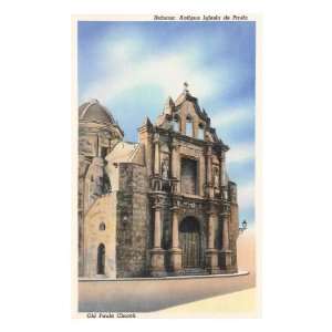  Old Paula Church, Havana, Cuba Premium Poster Print, 12x18 