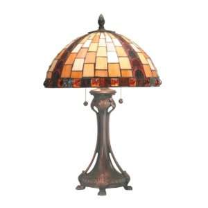   Tiffany TT70731 Baroque Table Lamp, Antique Bronze and Art Glass Shade