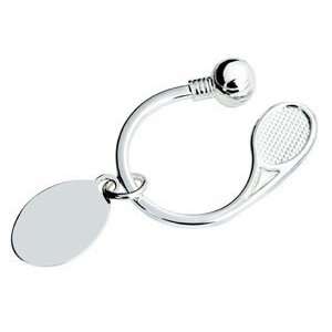  JB Silverware Silver Plated Tennis Keyring