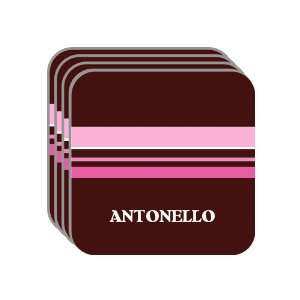 Personal Name Gift   ANTONELLO Set of 4 Mini Mousepad Coasters (pink 